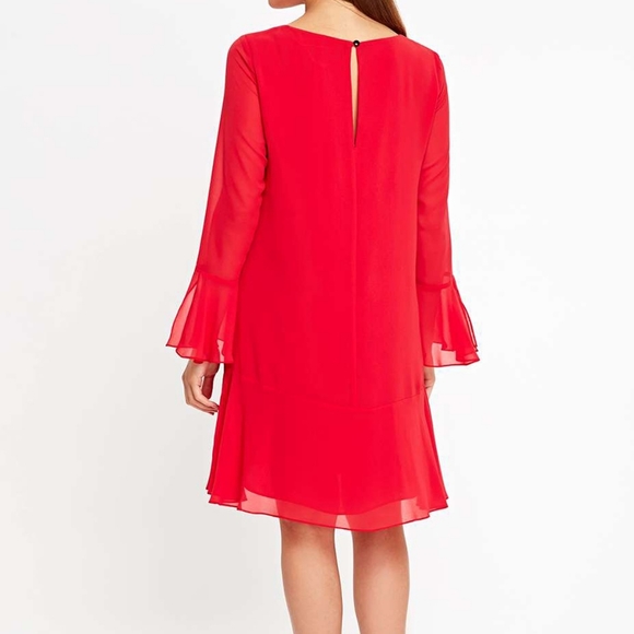 Flute Sleeve Shift Dress - Picture 6 of 9